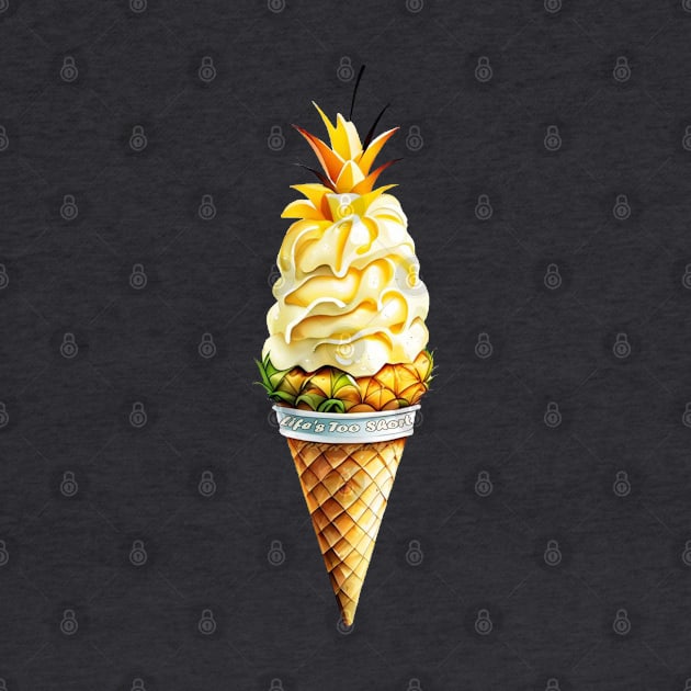 Life's Too Short Pineapple Ice-cream Cone by Vixen Games